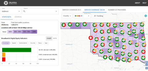 original Broadband Map, Oklahoma Broadband Office. (Graphic: Business Wire)