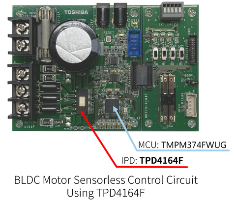 Toshiba: a reference design for BLDC motor sensorless control circuit using the new product. (Graphic: Business Wire)