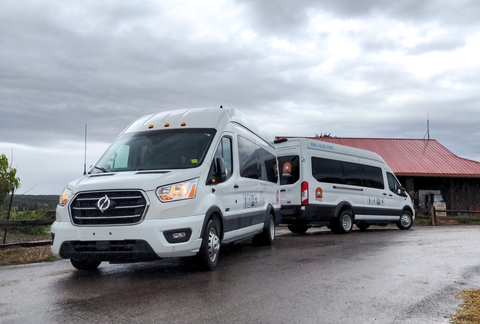 Two Lightning ZEV3™ electric shuttles delivered to the Utah Clean Cities Coalition’s EVZion project for visitor shuttle services into Zion National Park (Photo: Lightning eMotors)