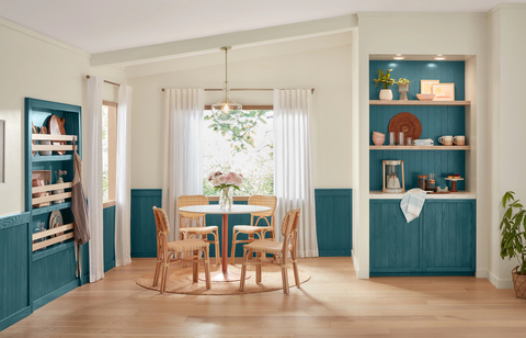 Minwax’s Bay Blue is inspired by the serenity of nature, creating a peaceful space to bring friends and family together in harmony. (Photo: Business Wire)