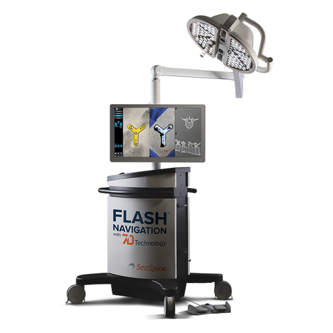 Image of the 7D FLASH™ Navigation System with the Percutaneous Module 2.0 for minimally invasive surgeries. The system uses visible light to create a three-dimensional image for surgical navigation in seconds, enabling faster and more efficient spinal procedures. (Photo: Business Wire)