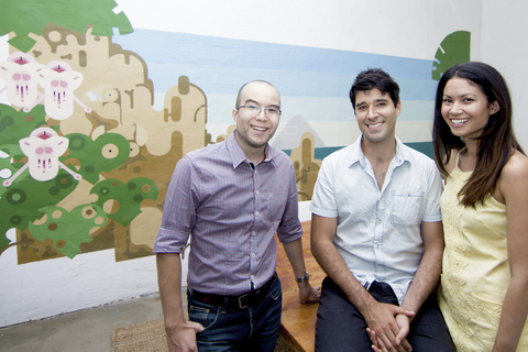 Canva founders Cameron Adams, Cliff Obrecht and Melanie Perkins. (Photo: Business Wire)