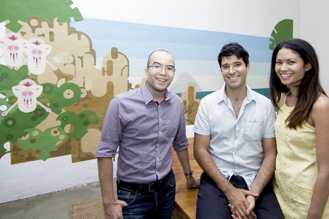 thumbnail Canva founders Cameron Adams, Cliff Obrecht and Melanie Perkins. (Photo: Business Wire)