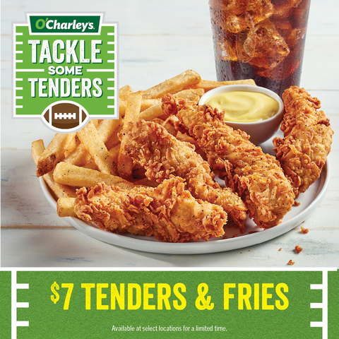 O'Charley's is inviting you to celebrate college football season with our all-new “Tackle Some Tenders” promotion! (Photo: Business Wire)