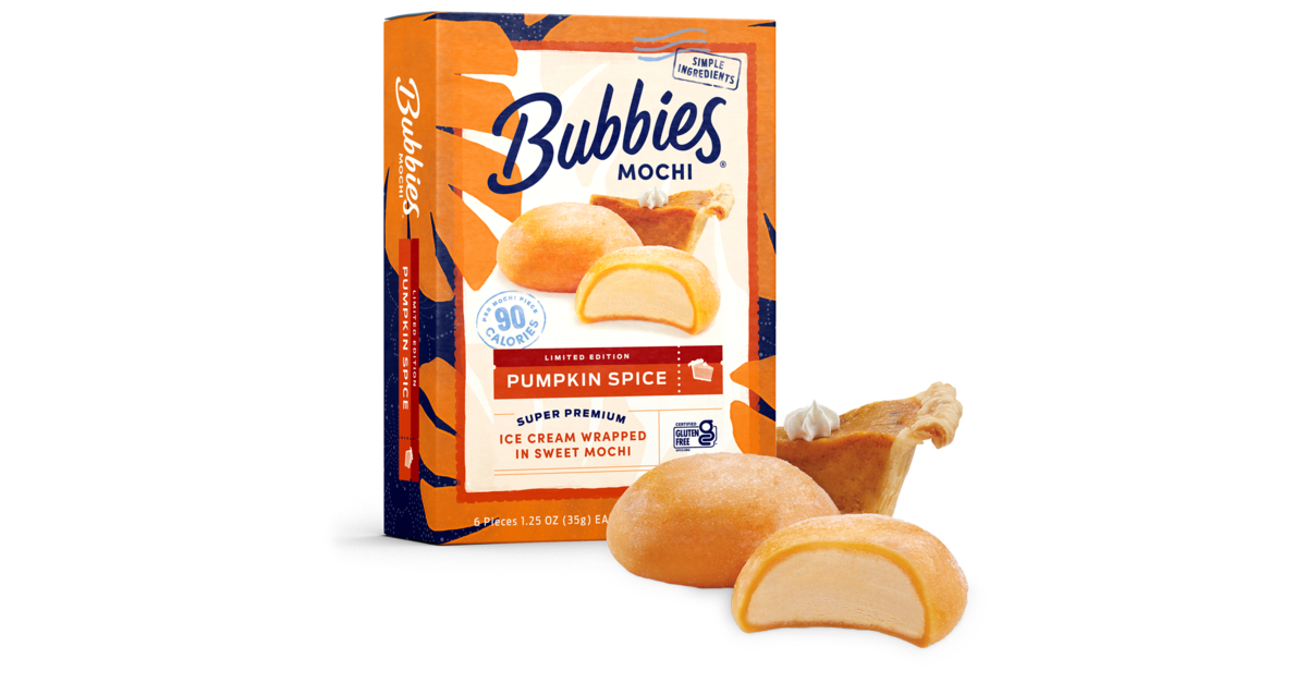 Bubbies Ice Cream Launches Seasonal Pumpkin Spice Mochi Ice Cream ...