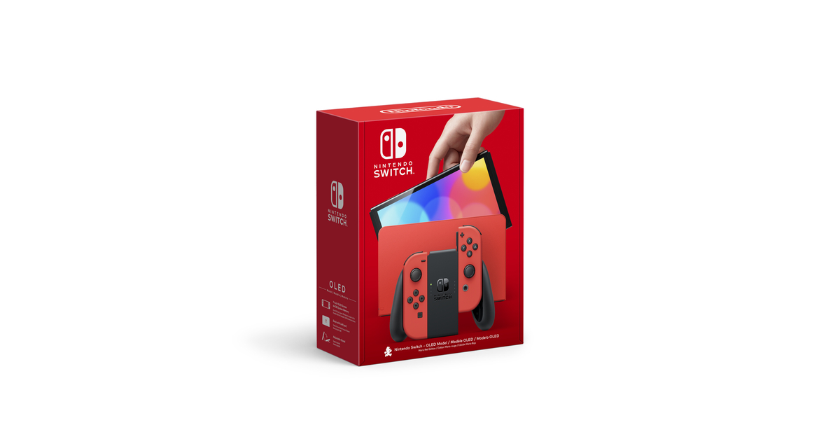 Set Nintendo Switch OLED Mario-Edition rouge + Super Mario Bros