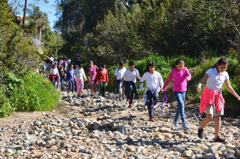 original Students head off to reap the physical and mental health benefits of a hike though City Heights’ Manzanita Canyon, and to enjoy the lovely flowering plants, butterflies, lizards, hawks, owls, and songbirds who live there. Visit sdcanyonlands.org to find an urban canyon near you! (Photo: Business Wire)