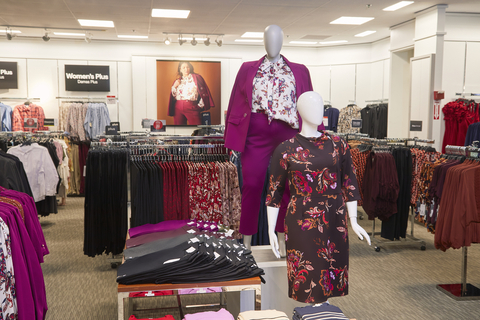 JCPenney's Liz Claiborne private label brand featured on different size mannequins. (Photo: Business Wire)