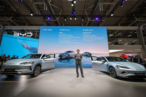 Michael Shu, Managing Director of BYD Europe, speaks at the BYD IAA Press Conference (Photo: Business Wire)