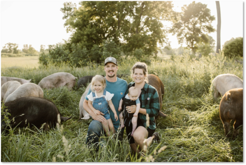 The Zachman family were awarded a $10,000 young farmer grant from the Niman Ranch Next Generation Foundation to support regenerative agriculture practices on their diversified farm in Belgrade, Minn. The Zachmans were one of a total of 53 scholarships and grants totaling nearly $250,000 awarded by the Foundation at Niman Ranch's 25th Hog Farmer Appreciation Celebration weekend. (Photo: Business Wire)