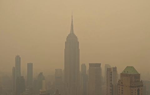 The Empire State Building shrouded in smog from Canada's wildfires. (Photo: Business Wire)
