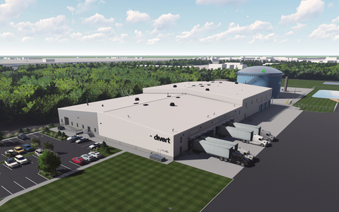 Divert's new Integrated Diversion & Energy Facility in Longview, Washington will have the capability to process 100,00 tons of wasted food a year from Washington and Oregon into carbon negative renewable energy. (Photo: Business Wire)