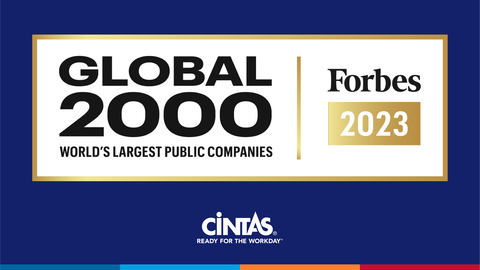 Cintas has been named to 2023 Forbes' Global 2000 list. Cintas was ranked No. 884 on the Global 2000 list, rising from No. 976 in 2022. (Graphic: Business Wire)