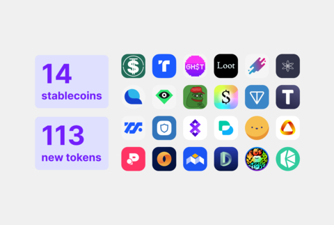 thumbnail Expanded currency support - 14 stablecoins, 113 new tokens (Graphic: Business Wire)