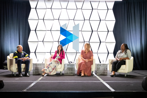 thumbnail Port Houston Chairman Ric Campo moderates a panel discussion of the Port's achievements and future plans with three of the organization's upcoming leaders. From left: Port Houston Chairman Ric Campo, Director of Community Relations Maria Aguirre, Execution Planning Manager Candice Armenoff, and Houston Ship Channel Operations Manager, Channel Improvement Leia Wilson (Photo: Business Wire)