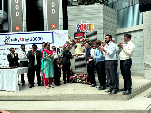 Celebration at NSE office upon crossing the landmark 20k milestone (Photo: Business Wire)