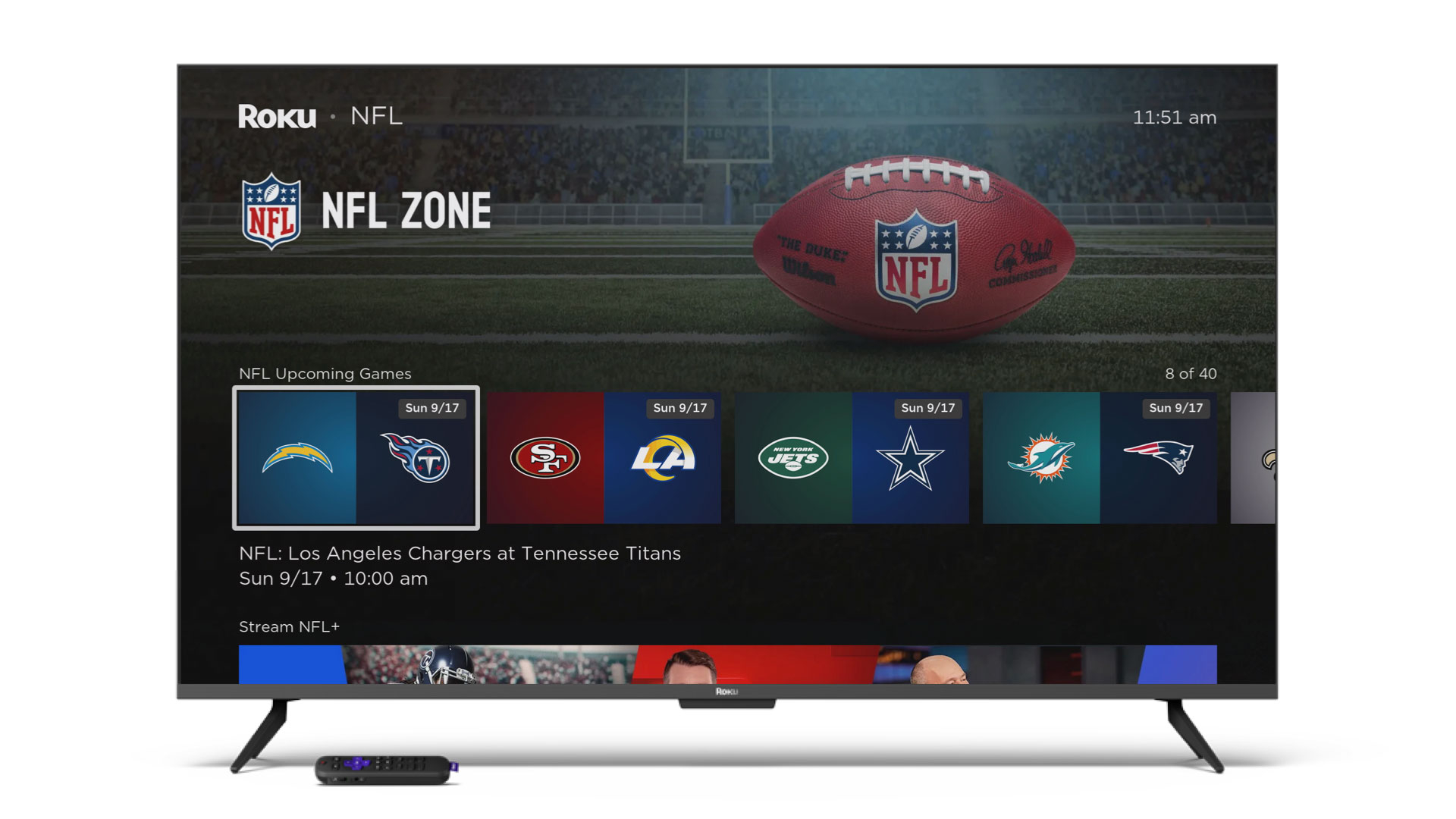 nfl+ streaming on tv