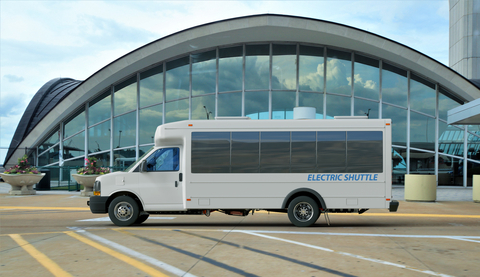Lightning eMotors’ electric shuttle buses will provide emissions-free inter-terminal transportation at St. Louis Lambert International Airport (artist’s impression, Lightning eMotors)