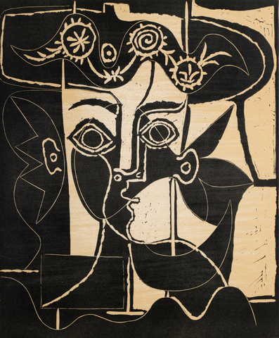 original This signed and numbered work “Grande Tete de Femme au Chapeau Orne” ($80,000-$100,000) by Pablo Picasso will headline the exceptional collection of fine art, furniture, jewelry and antiques at Abell Auction Co.’s important online sale on Sept. 23-24. www.abell.com. (Photo: Business Wire)