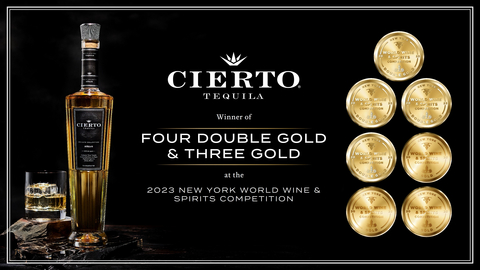 Cierto Tequila Awarded Four Double Gold Medals at the 2023 New York World Wine & Spirits Competitions (Graphic: Business Wire)