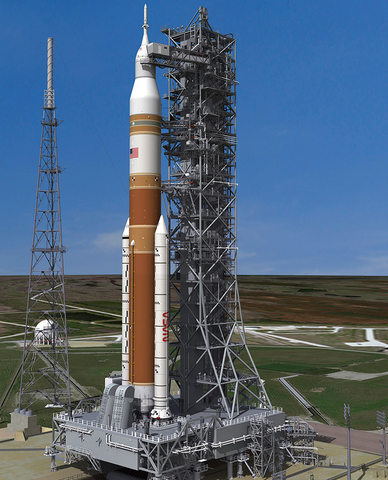 NASA Mobile Launcher 2 platform supporting Space Launch System rocket and Orion spacecraft. (Photo: Business Wire)