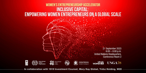 WEA在第78届联合国大会上举办的题为“Inclusive Capital: Empowering Women Entrepreneurs on a Global Scale”（普惠资本：在全球范围内为女性企业家赋权）的活动是一项关键活动，重点关注女性主导企业融资方面的紧迫缺口，旨在促进女性创业生态系统中利益相关者之间的对话。 （照片来源：Women’s Entrepreneurship Accelerator）