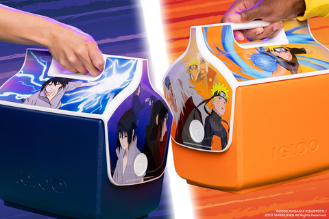 Igloo x NARUTO SHIPPUDEN Playmate Cooler series features custom Naruto Uzumaki and Sasuke Uchiha character graphics (Photo: Business Wire)