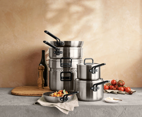 Stainless Steel Set from Stanley Tucci's new cookware line TUCCI By GreenPan, sold exclusively at Williams Sonoma (Photo: Williams Sonoma)