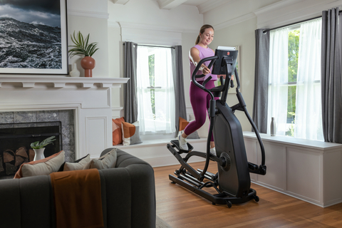 The new Schwinn® 490 Elliptical features a compact footprint and comprehensive, connected fitness experience. Credit: Nautilus, Inc.