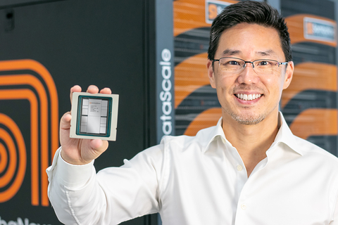 SambaNova's SN40L chip is unique — on the inside it offers both dense and sparse compute, and includes both large and fast memory, making it a truly "intelligent chip". Rodrigo Liang, co-founder, and CEO of SambaNova Systems, holds the SN40L. (Photo: Business Wire)