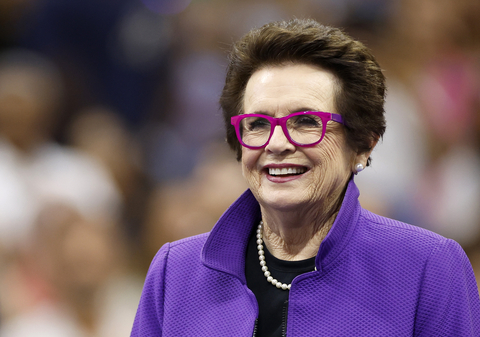 Billie Jean King is teaming up with e.l.f. SKIN to commemorate the 50-year milestones of the “Battle of the Sexes” and equal prize money at the US Open. Photo Credit: Getty Images
