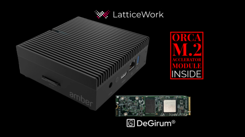 LatticeWork Amber OS-enabled Private/Edge Cloud server equipped with DeGirum ORCA accelerator for enhanced Edge AI capabilities. (Graphic: Business Wire)