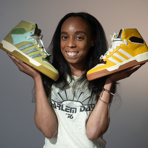 Kimmiski Adams is a former educator, a visual artist, and now a Color and Materials Designer for adidas Basketball, from Texas. Taking a leap to join the S.E.E.D. program with adidas has allowed her to pursue the dream of being a designer in the footwear industry. Adams created a custom pair of adidas sneakers designed to honor the story of Princess Tiana from Disney's The Princess and the Frog. Year Created: 2023; Medium: Shoe; Dimensions: US 9 Mens. To learn more about Create 100 and to immerse yourself in the stories of the campaign, follow @DisneyStyle on social media and search the hashtag #DisneyCreate100 and #Disney100. You can also visit the website at http://www.disney.com/create100. (Photo: Business Wire)