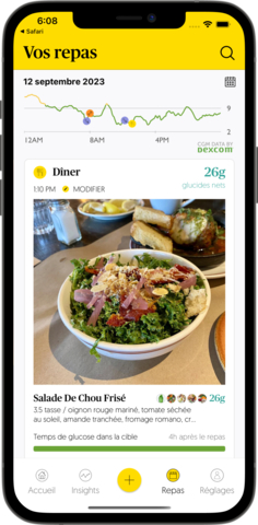 À l’aide de l’application RxFood, les utilisateurs de la SCG Dexcom pourront prendre des photos de leurs repas. (Graphic: Business Wire)