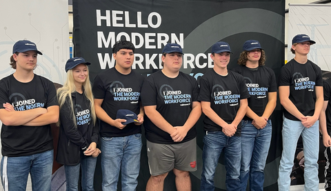 New Valmont Apprentices and Pre-Apprentices Pose For Photo During Signing Ceremony. (Photo: Business Wire)