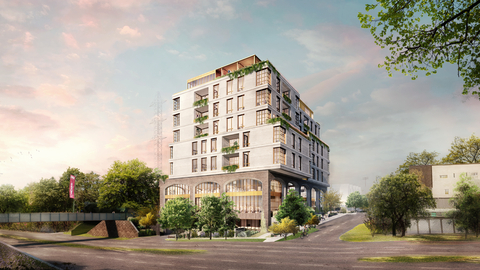 original A rendering of the Suffolk-built Terminal at Katy Trail (credit: Michael Hsu Office of Architecture).