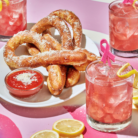 Throughout October, Mellow Mushroom restaurants across the country will support breast cancer awareness by donating a portion of the proceeds from sales of the new seasonal “Go Pink” cocktail and special ribbon-shaped pretzels to Susan G. Komen®, the world’s largest nonprofit source of funding for the fight against breast cancer. (Photo: Business Wire)