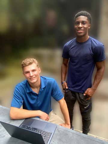 Noah Benz and Dylan Popo (l-r), the co-founders of Global Community Connections hope to inspire teens to learn more about business, entrepreneurship and philanthropy. (Photo: Business Wire)