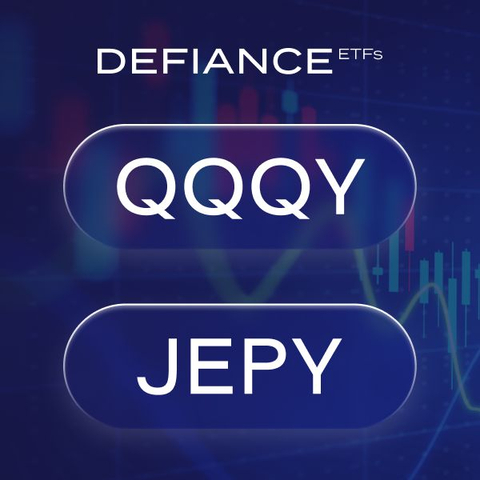 Defiance ETFs Announces Monthly Distributions on $QQQY (67.55%) and $JEPY (55.17%) (Graphic: Business Wire)