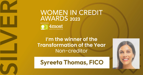 Syreeta Thomas of FICO won Silver in the Women in Credit Awards 2023. (Photo: FICO)