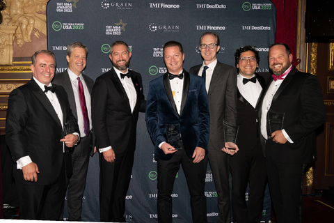 Boldyn Networks accepts multiple awards at the first annual TMT M&A Awards USA Gala Dinner on September 28 2023, at the Metropolitan Club New York. (Photo: Business Wire)