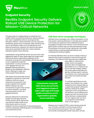 RevBits Endpoint Security & EDR delivers total protection from the threats posed by USB devices.