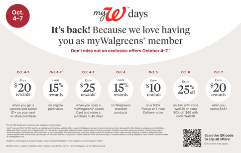 myW days is back 10/4 - 10/7 (Graphic: Business Wire)