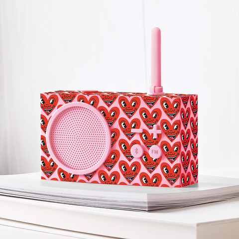 Tykho 3 radio in Heart Series Pink from Lexon x Keith Haring Collection (Photo: Lexon)