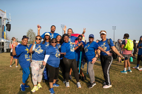 Staff from A. Maceo Walker Middle School smile prior to the 2023 St. Jude Walk/Run Memphis. (Photo: Business Wire)