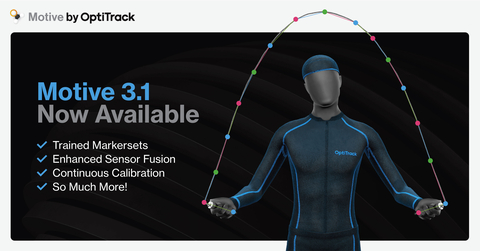 OptiTrack announces the launch of Motive 3.1 software, combining new key enhancements with simplified operation for motion capture. (Graphic: Business Wire)