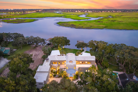The two-story estate offers 11,000 sf of living space, with beautiful views of the Intracoastal Waterway and calming marshlands. Its eastern exposure allows for sunrise views. WaterfrontLuxuryAuction.com. (Photo: Business Wire)