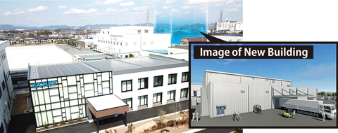 Gunze Konan plant and image of newly constructed plant (Graphic: Business Wire)