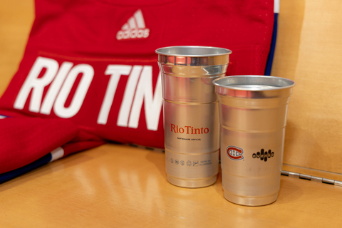 Rio Tinto is partnering with the Montreal Canadiens to introduce infinitely recyclable cups made from aluminium produced in Québec at the Bell Centre. (Photo: Business Wire)