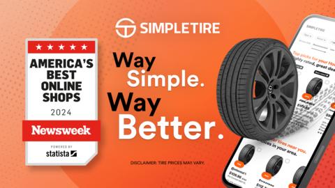 SimpleTire is Top-Ranked Automotive Tire Retailer in Newsweek's 2024 List of America's Best Online Shops (Photo: Business Wire)